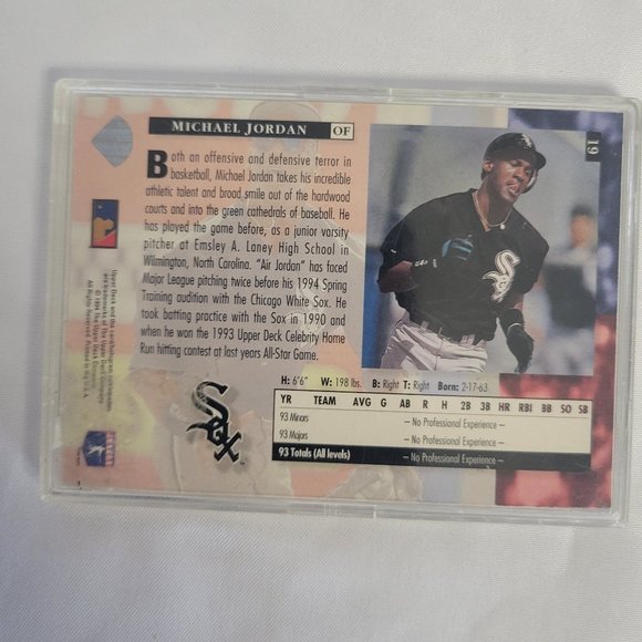 Michael Jordan 1994 Upper Deck Star Rookie Baseball Card #19 - Picture 4 of 4